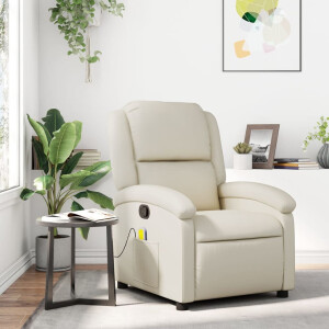 vidaXL Massagestoel van kunstleer in crèmekleur