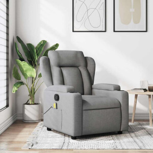 vidaXL Massagestoel met lichtgrijze stof