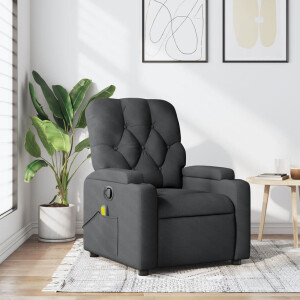 vidaXL Massagestoel in donkergrijze stof