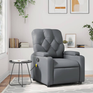 vidaXL Massagestoel van grijs kunstleer