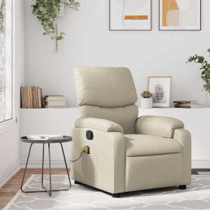 vidaXL Massagestoel van kunstleer in crèmekleur
