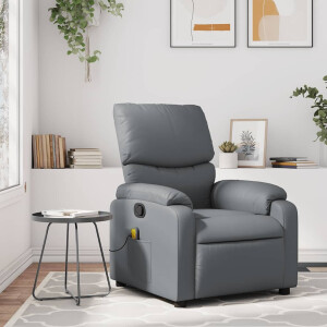 vidaXL Massagestoel van grijs kunstleer