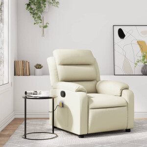 vidaXL Massagestoel van kunstleer in crèmekleur