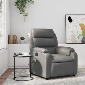 vidaXL Massagestoel van grijs kunstleer