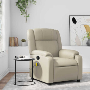 vidaXL Massagestoel van kunstleer in crèmekleur