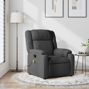 vidaXL Massagestoel in donkergrijze stof
