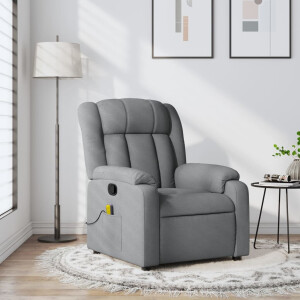 vidaXL Massagestoel met lichtgrijze stof
