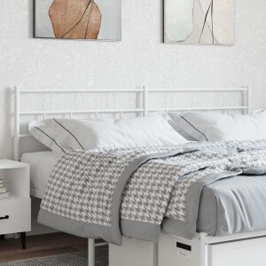 vidaXL Vervangend hoofdbord 200 cm metaal wit
