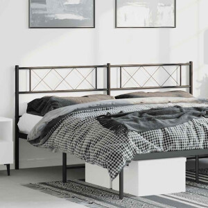 vidaXL Hoofdbord 193 cm metaal zwart