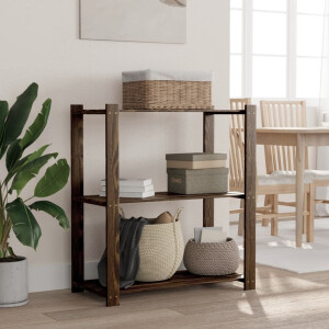 vidaXL Opbergrek 3-laags 80x38x90 cm massief grenenhout zwart