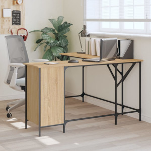 vidaXL Bureau 141x141x75 cm bewerkt hout sonoma eikenkleurig