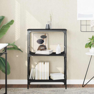 vidaXL Boekenkast 3-laags 59x35x90,5 cm bewerkt hout zwart
