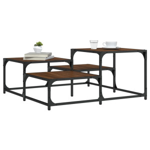 vidaXL Salontafel 87,5x87,5x40 cm bewerkt hout bruin eikenkleur