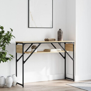 vidaXL Wandtafel met schap 105x30x75 cm bewerkt hout sonoma eikenkleur