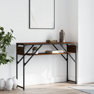 vidaXL Wandtafel met schap 105x30x75 cm bewerkt hout bruin eikenkleur