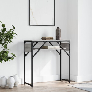 vidaXL Wandtafel met schap 75x30x75 cm bewerkt hout grijs sonoma