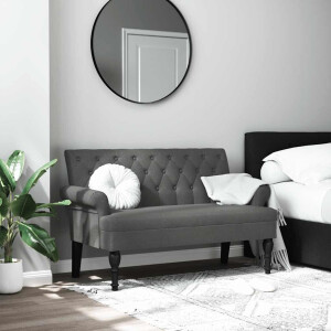 vidaXL Bank met rugleuning donkergrijs 120x62x75,5 cm stof
