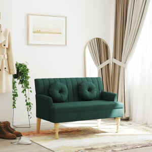 vidaXL Bankje met kussens 113x64,5x75,5 cm stof donkergroen