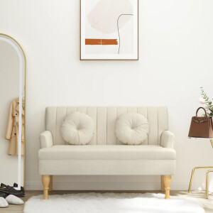 vidaXL Bankje met kussens 113x64,5x75,5 cm linnen