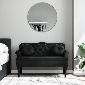 vidaXL Bankje met kussens 120,5x65x75 cm fluweel zwart
