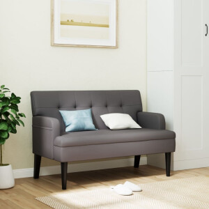 vidaXL Bankje met rugleuning 112x65,5x75 cm kunstleer grijs