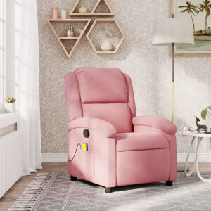 vidaXL Massagestoel verstelbaar fluweel roze