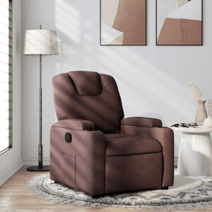 vidaXL Fauteuil verstelbaar stof donkerbruin