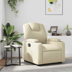 vidaXL Fauteuil verstelbaar kunstleer crèmekleurig