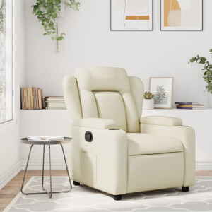 vidaXL Fauteuil verstelbaar kunstleer crèmekleurig