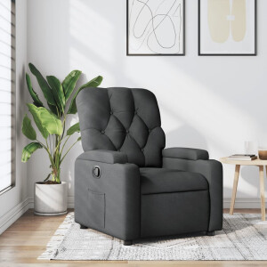 vidaXL Relaxfauteuil Donkergrijze Stof