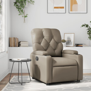 vidaXL Fauteuil verstelbaar kunstleer cappuccinokleurig