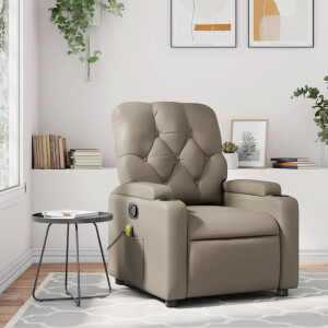 vidaXL Massagestoel verstelbaar kunstleer cappuccinokleurig