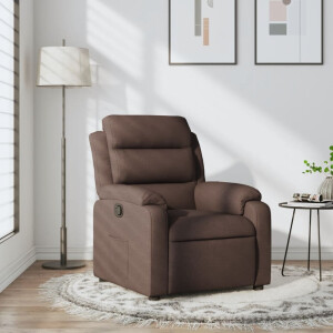 vidaXL Fauteuil verstelbaar stof donkerbruin