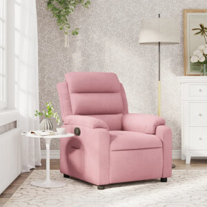 vidaXL Fauteuil verstelbaar fluweel roze