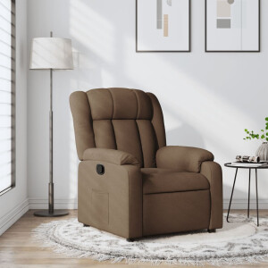 vidaXL Fauteuil verstelbaar stof bruin