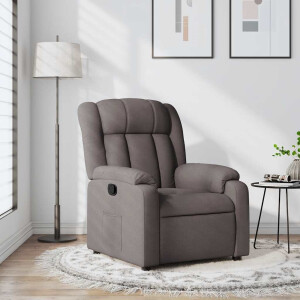 vidaXL Fauteuil verstelbaar stof taupe