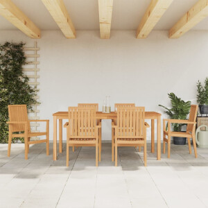 vidaXL 7-delige Tuinset massief teakhout