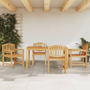 vidaXL 5-delige Tuinset massief teakhout