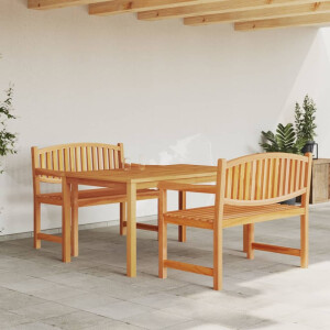 vidaXL 3-delige Tuinset massief teakhout
