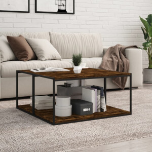 vidaXL Wandschappen 4 st 80x40x1,5 cm bewerkt hout gerookt eikenkleur