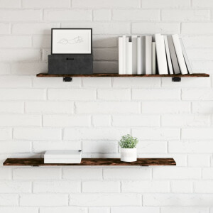 vidaXL Wandschappen 4 st 100x20x1,5 cm bewerkt hout gerookt eikenkleur