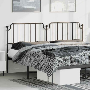 vidaXL Vervangend hoofdbord 193 cm metaal zwart