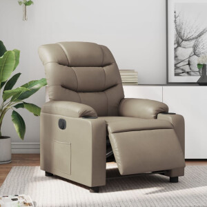 vidaXL Fauteuil verstelbaar elektrisch kunstleer cappuccinokleurig