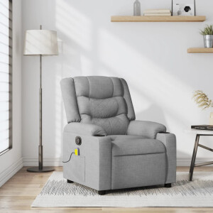 vidaXL Massagestoel Lichtgrijze Stof