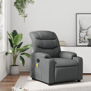 vidaXL Massagestoel van grijs kunstleer
