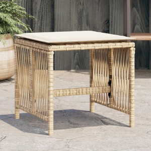 vidaXL Tuinkrukken 4 st met kussens 41x41x36 cm poly rattan beige