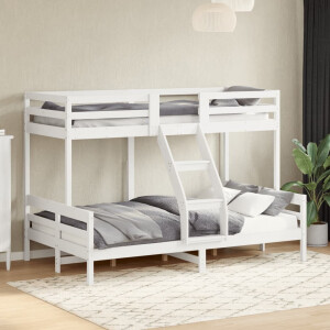 vidaXL Stapelbed massief grenenhout wit 90x200/120x200 cm