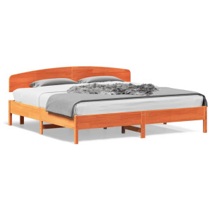 vidaXL Bedframe zonder matras massief grenenhout wasbruin 180x200 cm