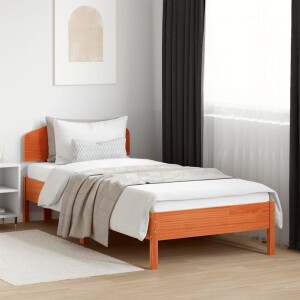 vidaXL Bedframe zonder matras massief grenenhout wasbruin 100x200 cm
