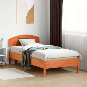 vidaXL Bedframe zonder matras massief grenenhout wasbruin 75x190 cm